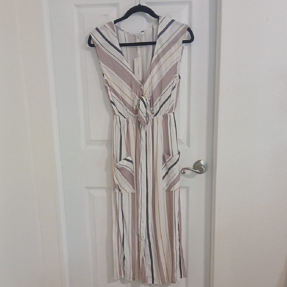 Tavik Women's Striped Dress - White and Orange